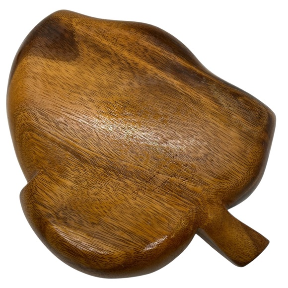 Midcentury Modern Vintage Tiki Blair Hawaii Monkeypod Wood Leaf Divided Tray - Picture 3 of 11
